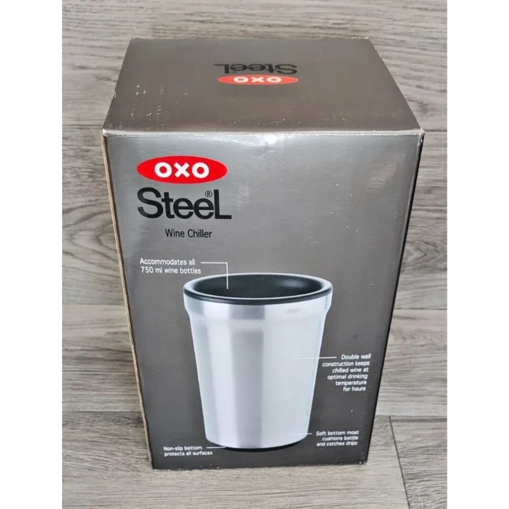 OXO Stainless Steel Wine Bottle Chiller Cooler Double Wall Insulated Brand New